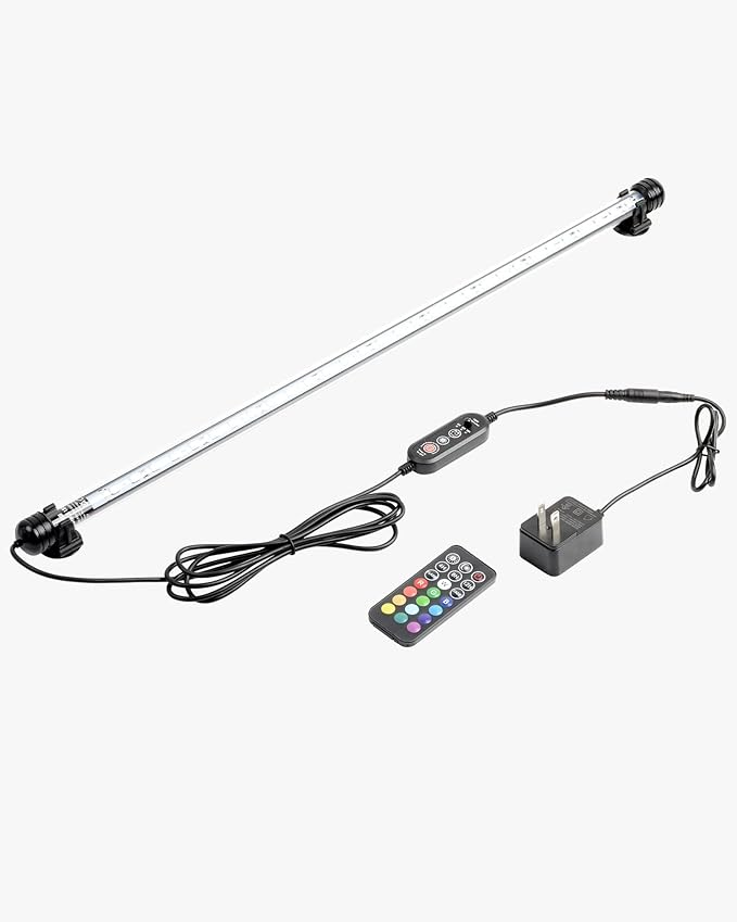 NICREW Submersible RGB Aquarium Light, Underwater Fish Tank Light with Timer, Multicolor LED Light with Remote Controller, 23 Inches