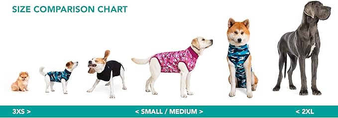 Suitical Recovery Suit for Dogs | Spay and Neutering Dog Surgery Recovery Suit for Male or Female | Soft Fabric for Skin Conditions | M+ | Neck to Tail 24.0”-28.3” | Pink Camouflage