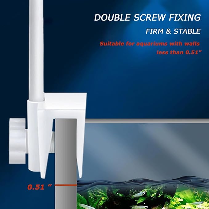 LED Aquarium Light Full Spectrum Clip Fish Tank Light Plants Light 360° Adjustable 2 Light Bar Super-Bright 13.2W Suitable for 20-50 Gal Fish Tank