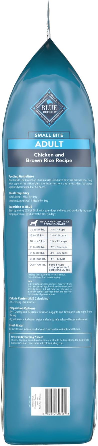 Blue Buffalo Life Protection Formula Adult Small Bite Dry Dog Food, Helps Build and Maintain Strong Muscles, Made with Natural Ingredients, Chicken & Brown Rice Recipe, 30-lb. Bag