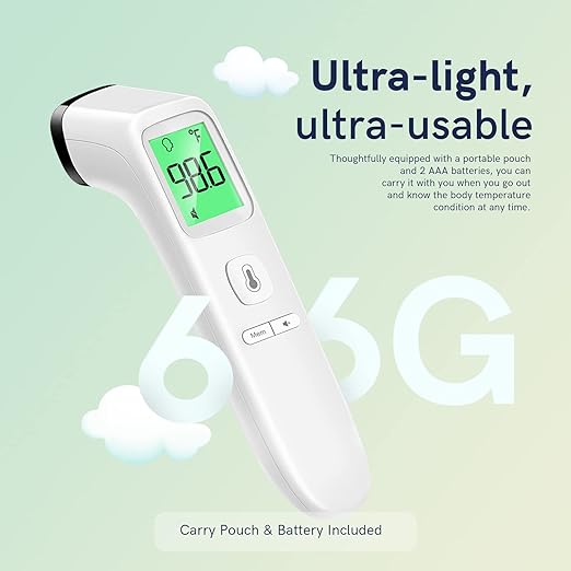 No-Touch Thermometer for Adults and Kids, Fast Accurate Digital Thermometer with Fever Alarm & Silent Mode, FSA HSA Eligible, Easy-to-use, Forehead Thermometer for Babies, Kids & Elderly