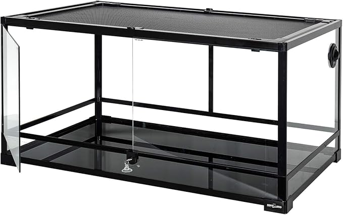 REPTI ZOO 67 Gallon Reptile Glass Terrarium, Double Hinge Door with Screen Ventilation Reptile Terrarium 36" x 24" x 18"(Knock-Down)