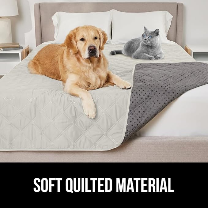 Gorilla Grip 100% Waterproof Dog Blanket, Pet Friendly Throw Essential for Small Dogs, Tear and Slip Resistant Leakproof Washable Couch Cushion Protector Cover for Indoor Furniture, 30x70 Taupe