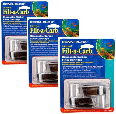 Penn-Plax Filt-a-Carb Universal Carbon Undergravel Filter Cartridge, 3 Packs of 2 each