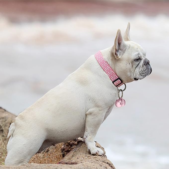 Cat Bells, 4 Loud Copper Collar Bells for Cat Dog Pet Tracker Training(pink)