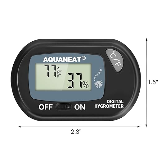 AQUANEAT 2 Packs Reptile Thermometer Hygrometer Digital Display Temperature and Humidity Moniter for Reptiles Rearing Box with Suction Cup…
