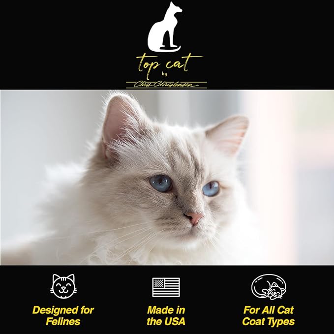 Chris Christensen Top Cat Finishing Rinse for Cats, Groom Like a Professional, Seals The Cuticle, Doesn't Weigh Down Coat, Made in USA, 8 oz