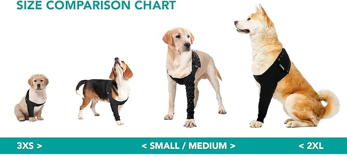 Suitical Recovery Sleeve for Dogs | Front Leg Protection After Surgery | Dog Leg Sleeve to Stop Licking | Machine Washable | Chest Circumference 17.7”- 24.0” | Sleeve Length 9.1” | S | Single Sleeve
