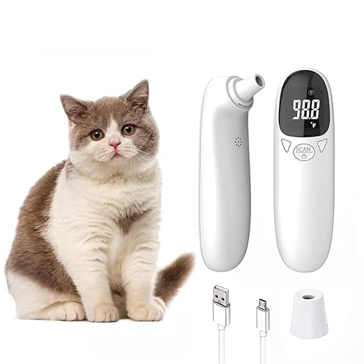 Cat & Dog Thermometer Non-contact Rechargeable Pet ear Thermometer,Designed for Pet,Fast and Accurate Temperature Detection