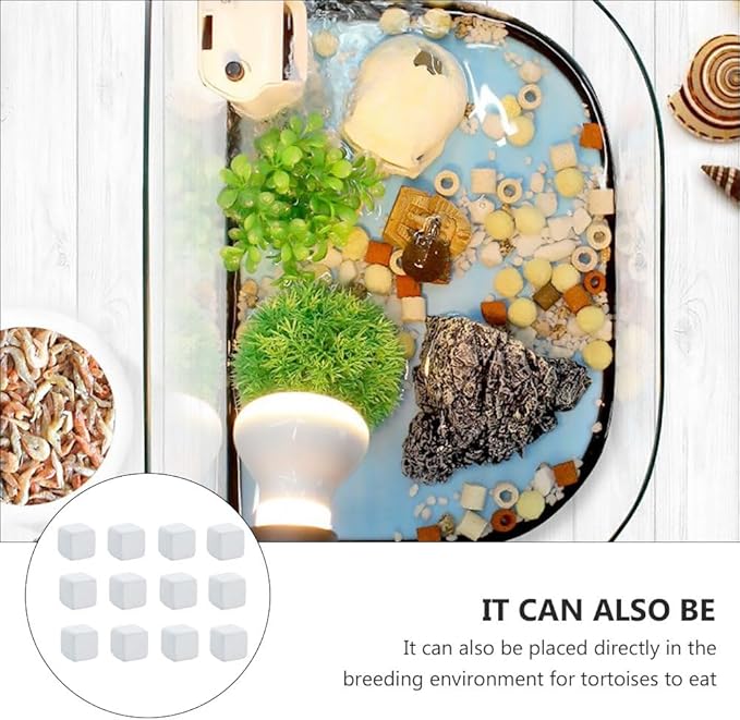 Rabbit Toys Reptile Calcium Calcium Blocks 12pcs Natural Minerals Supplement for Tortoises Turtles Reptiles - Fish Tank Supplies Calcium Substrate for Aquariums Turtle Calcium Teething Toys