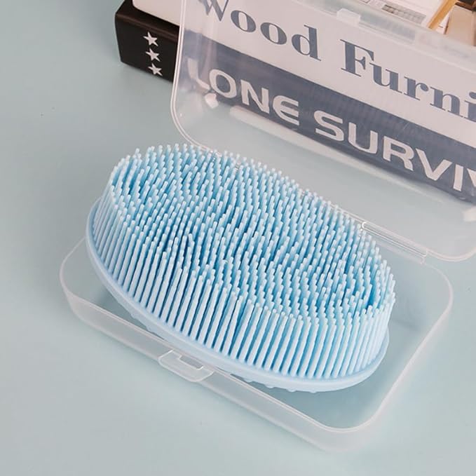 Special Supplies sensory brush for therapy,sensory brushes for autism kids,A soothing tool suitable for Children and infants, suitable for bathing (Blue)