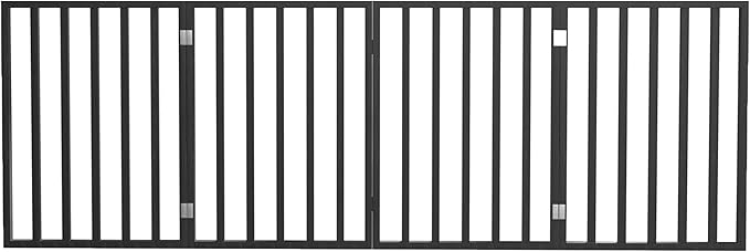 Indoor Pet Gate - 4-Panel Folding Dog Gate for Stairs or Doorways - 72x24-Inch Freestanding Pet Fence for Cats and Dogs by PETMAKER (Black)