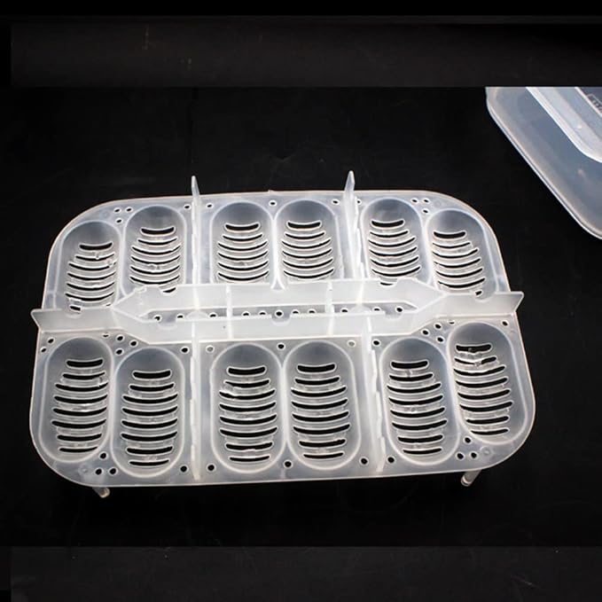 12 Grids Reptiles Eggs Incubator Tray,Incubation Box for ing Snake, Lizards,Reptile Breeding Box Reptile Transparent Box Incubator Supplies