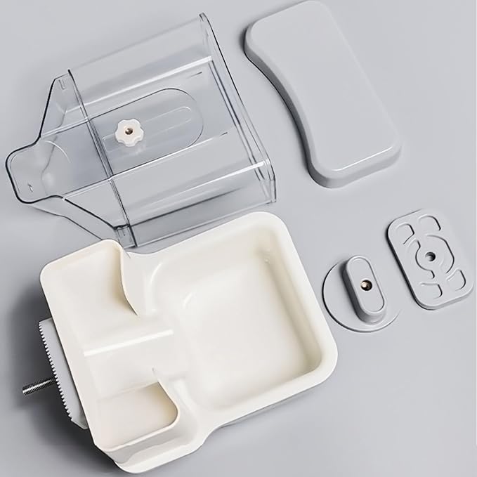 Hanging Automatic Food Dispenser, 27oz Large Capacity Hanging Pet Cage Feeder for Rabbit Bird Chinchilla Hedgehog Guinea Pig Ferret Kitty Puppy (Gray)