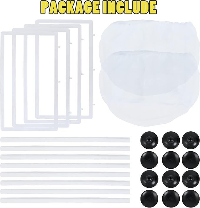 2 Pieces Fish Tank Breeder Net, Akamino Large Fish Breeder Isolation Box, Plastic Frame Hatching Box Separation Net Breeding Box with Suction Cup for Aquarium