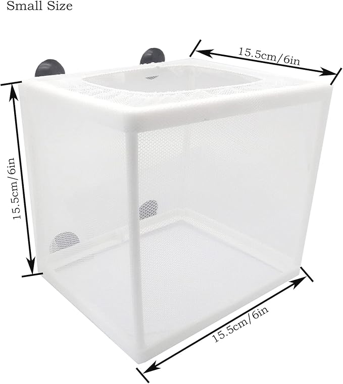 1pcs Aquarium Fish Breeder Box Separation Net, Fish Breeding Net Hang on Breeder Box(Small Size)