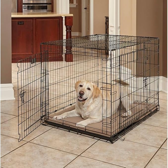 MidWest Homes for Pets Deluxe Micro Terry Pet Bed, Dog Bed & Crate Mat, Taupe, 42-Inch