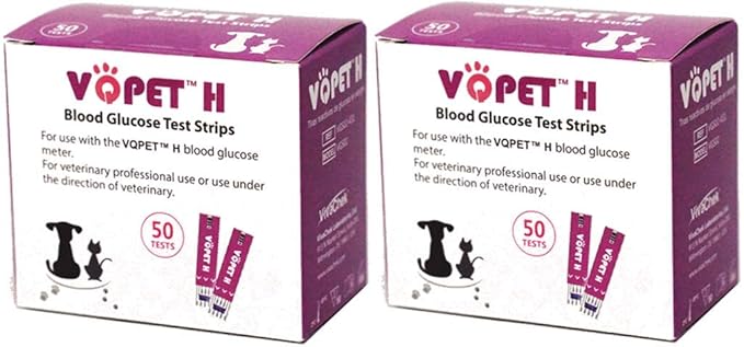 VQ PET H Blood Glucose Monitoring System for Pet Use Starter KIT with 100 Test Strips