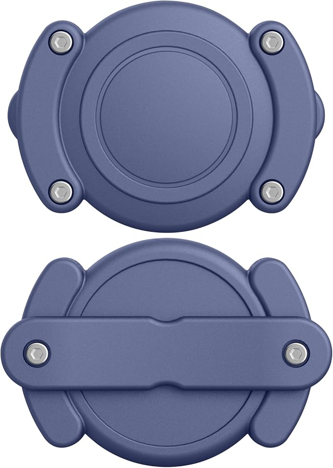 Airtag Dog Collar Holder, IP68 Waterproof Sturdy Lightweight TPU Protective Cover for Air Tag GPS Finder Tracker, Fits All Width Collars (Blue A)