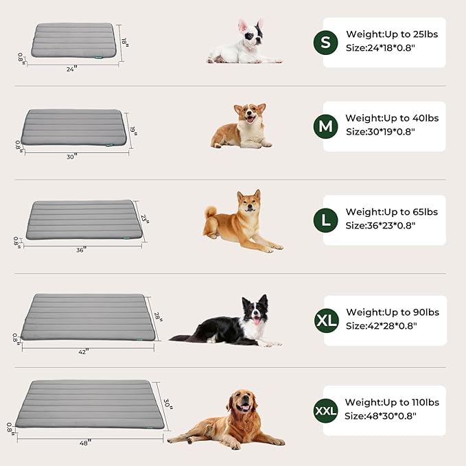 BALANCE Dog Crate Pad, Dog Foam Crate Mat Kennel Pad, Washable Water-Resistant Pet Bed Flat Dog Cage Mat for Large Dogs