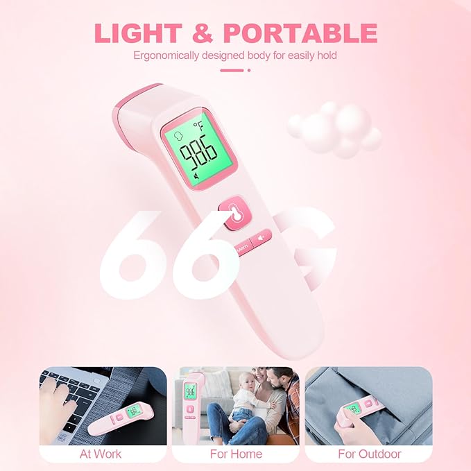 No-Touch Thermometer for Adults and Kids, Digital Accurate Baby Thermometer with Fever Alarm, 1 Second Fast Result, FSA HSA Eligible, Easy to use, 2 in 1 Mode