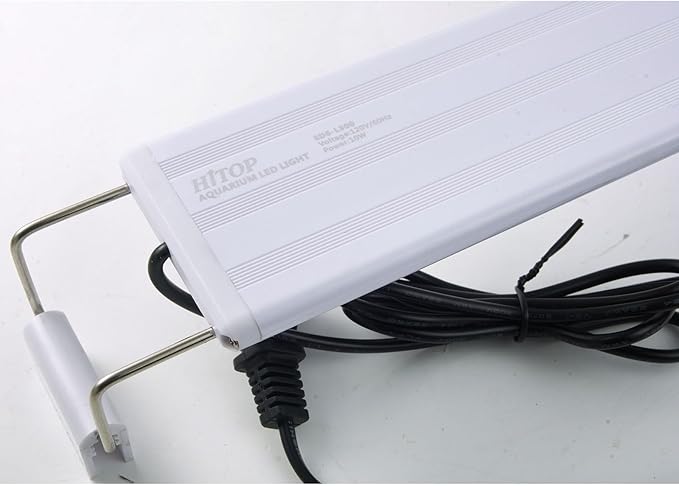 HITOP Full Spectrum LED Aquarium Light – 12” 16” 24” 32” Classic Fish Tank Light with RGB LEDs, with Timer and Stable Extendable Brackets (12-20in)