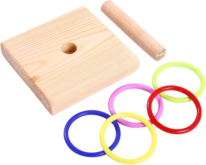 QBLEEV Bird Training Ring Toy, Parrot Trick Tabletop Toys, Bird Educational Toys, Stacking Color Rings,Bird Cage Toys