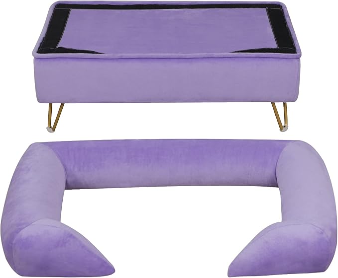 Dog Sofas and Chairs for Small Breeds,Dog Couch for Small Pet,Cat Sofa Chair with Soft Velvet Fabric,Wooden Frame Cat Bed,Pet Sofa Bed for Small Dog Rest Using,PURPLE