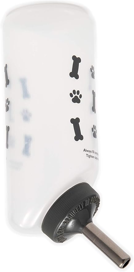 Lixit Wide Mouth BPA-Free Cage Water Bottles for Rabbits, Ferrets, Guinea Pigs, Rats, Chinchillas, Hamsters, Mice, Hedgehogs, Gerbils and Other Small Animals. (Gray Paws, 16 Ounce)