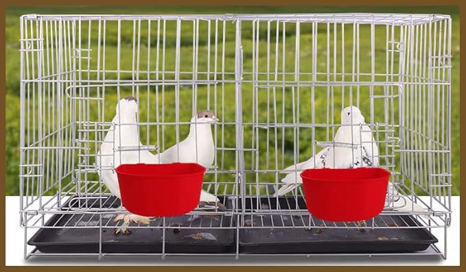 5 Pack Cage Cups Chicken Birds Feeder Water Bowl 25 OZ Rabbit Feeding Watering Dish for Travel Carrier Cat Puppy Food Dispenser Hanging Wire Cages Treats Box Seed Drinking Coop Cup Birdbath