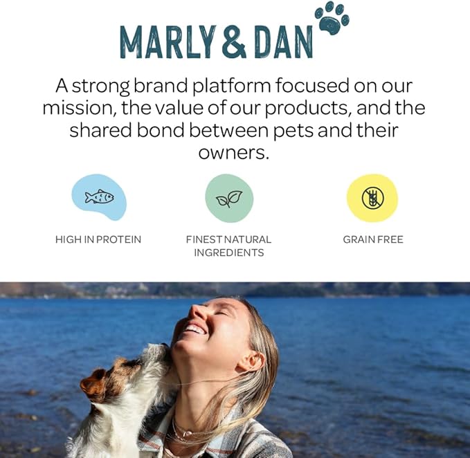 Marly & Dan Baked Salmon Jerky Snacks for Dogs with Sweet Potato and Blueberries - Naturally Healthy & Functional Immunity Recipe, Rich in Omega-3, 6 oz