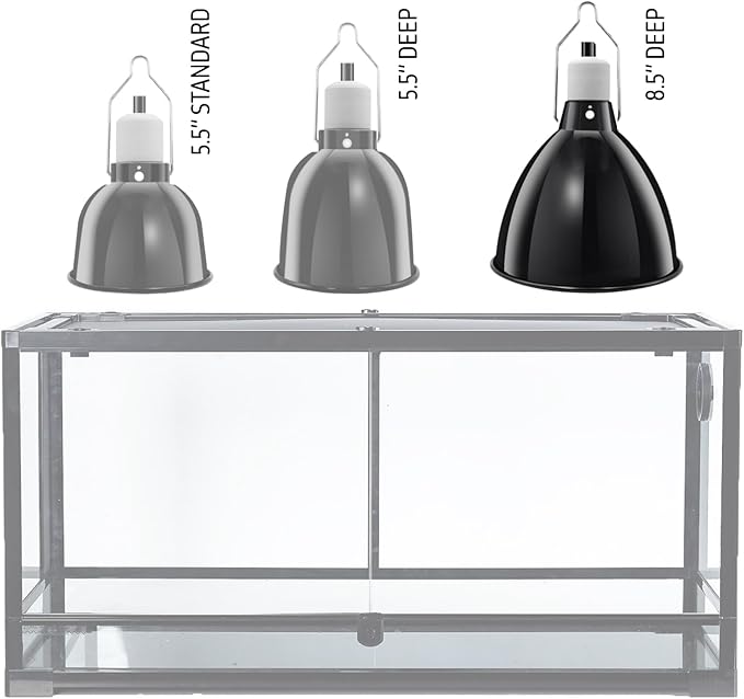 Reptile Light Fixture, 8.5'' Deep Dome for Reptile Light/Heat Lamp/UVB Light/Mercury Vapor Bulb, 1-Pack 8.5 Inch Deep Light Dome