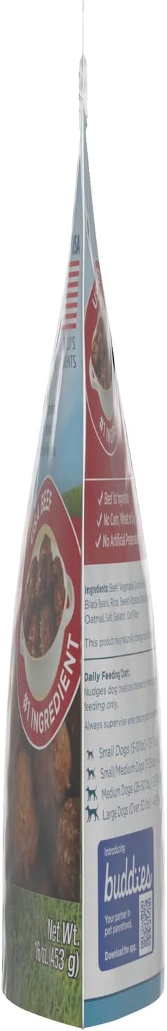 Blue Buffalo Nudges Homestyle Natural Dog Treats, Beef and Rice, 16oz Bag (Pack of 2)