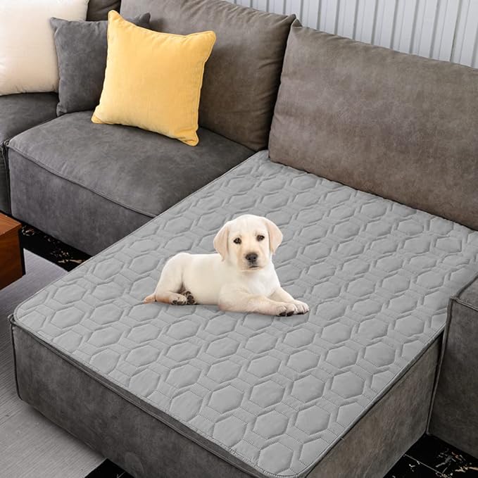 Waterproof and Non-Slip Dog Bed Cover and Pet Blanket Sofa Pet Bed Mat ,car Incontinence Mattress Protectors Furniture Couch Cover for Most Cats Dogs, Pets<82x102-Light Grey>