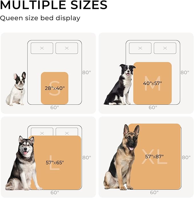 Waterproof Pet Blanket, Liquid Pee Proof Dog Blanket for Sofa Bed Couch, Reversible Sherpa Fleece Furniture Protector Cover for Small Medium Large Dogs Cats,Beige-thicken X-Large(85" x 57")