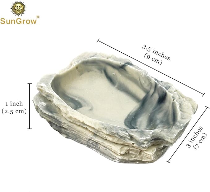 SunGrow Small Hermit Crab Feeding Bowl, for Turtle, Leopard & Crested Gecko, Ball Python, Durable, Multifunctional Decor, Serve as Climbing Toy or Drinking Bowl