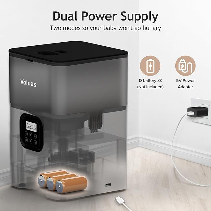 VOLUAS Automatic Cat Feeders - Dry Food Dispenser with Timer, Desiccant Bag, Programmable Portion Size Control 4 Meals Per Day, 10s Voice Recorder