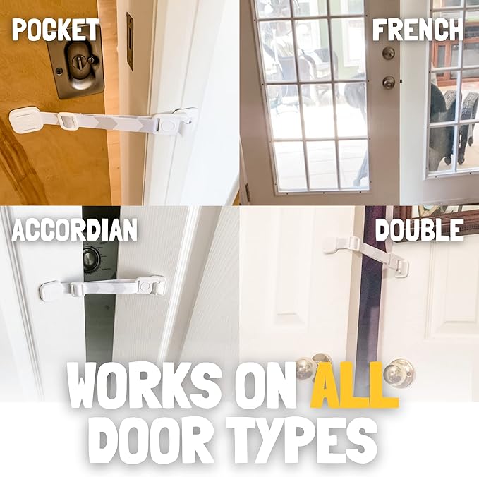 Door Buddy Pet Door Latch for Cats - Grey. Adjustable Cat Door Strap. Dog Proof Litter Box & Cat Feeding Station Without Pet Gate or Cat Door for Interior Door. Most Customizable Cat Door Latch Holder