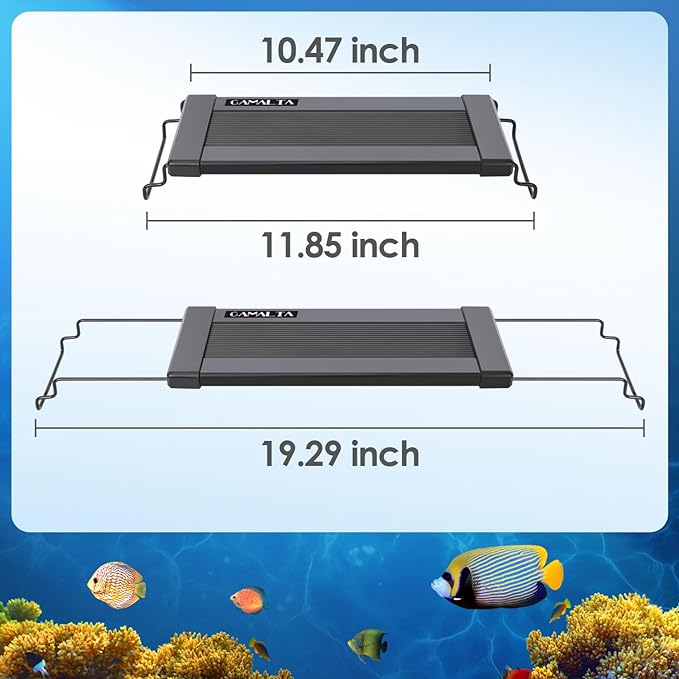 Aquarium Light,14W 24/7 Natural Mode,9 Light Modes(Water Grass Mode & 7 Colors & Cycle),Adjustable Timer and 7 Color Brightness - with Expandable Mounting Bracket for 12~18IN Fish Tank