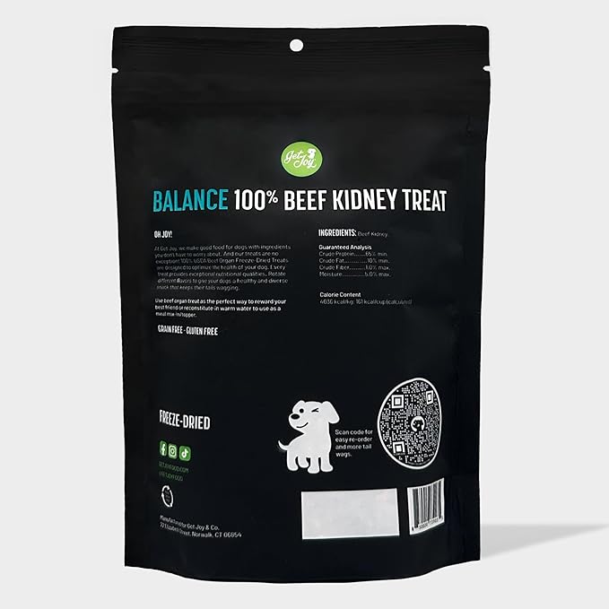 Freeze Dried Superfood 100% Beef Kidney Dog Treats, 4 Ounce Bag, Single Ingredient Organ Meat, High Protein, Immune Health, Muscle Repair, Grain Free, Gluten Free, Made in USA