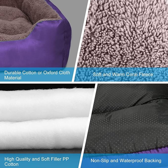 PUPPBUDD Dog Beds for Medium Dogs, Washable Dog Bed Comfortable and Breathable Pet Bed Rectangle Warming Dog Bed for Medium Dogs
