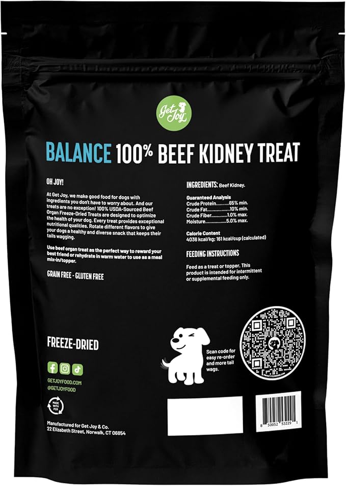 Freeze Dried Superfood 100% Beef Kidney Dog Treats, 16 Ounce Bag, Single Ingredient Organ Meat, High Protein, Immune Health, Muscle Repair, Grain Free, Gluten Free, Made in USA