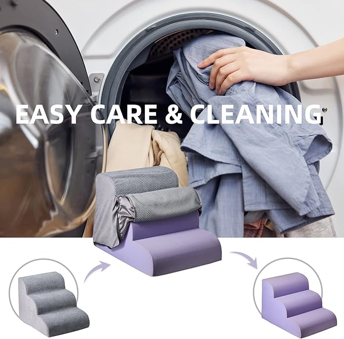 Dog Stairs for Small Dogs, 3-Step Dog Stairs for High Beds and Couch, Pet Steps for Small Dogs and Cats,Non-slip stable indoor dog steps