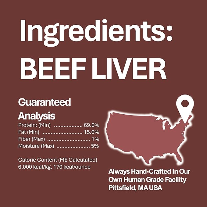 Whole Life Pet Just One Beef Liver Dog Treats - Human Grade, Freeze Dried, One Ingredient - Training Or Reward, Grain Free, Made in The USA