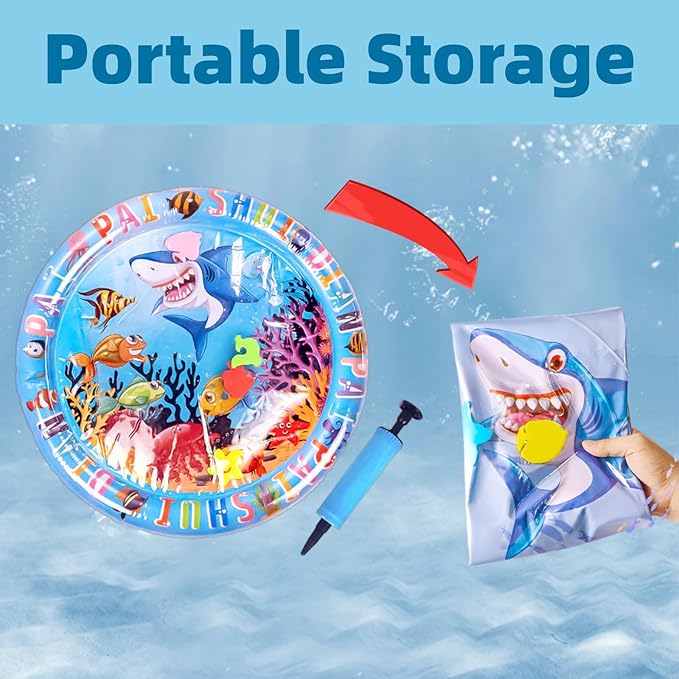 Water Sensory Play Mat for Cats, 2024 New Thickened Interactive Water Sensory Play Mat for Cats,Cat Water Mat for Cats with Fish for Pet Play(Pump Included)