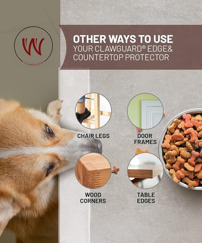 CLAWGUARD Edge and Countertop Protector from Dog Scratching Counter Easy Clean Install Paw Barrier 29.5 x 2.25 in