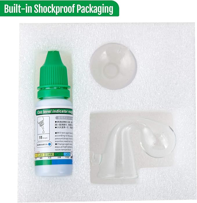 ZRDR Glass Drop Checker Kit with 15ml Co2 Checker Solution The Most Accurate Monitoring of Planted Tank Co2 Levels