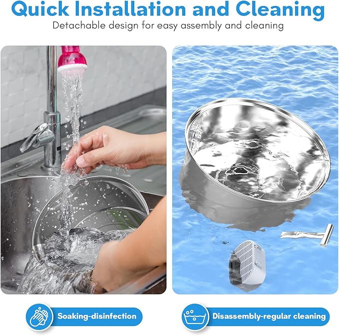 Cat Water Fountain, GPOSY 108oz/3.2L Cat Fountain, Automatic Dog Water Dispenser with LED Light and Circulating Filtration System for Cats, Dogs, Multiple Pets