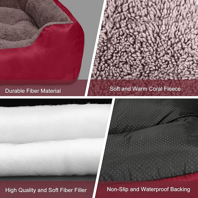 PUPPBUDD Dog Beds for Extra Large Dogs, Rectangle Washable Dog Bed Comfortable and Breathable Pet Sofa Warming Orthopedic Dog Bed for Jumbo Dogs