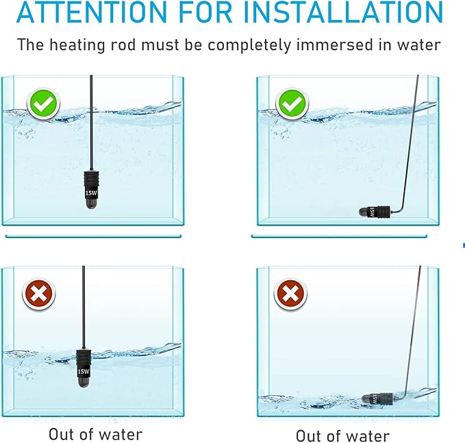 YukiHalu USB Powered Aquarium Heater, 10W Adjustable Mini Fish Tank Heater with External Temperature Controller, LED Display, Used for 0.5-1 Gallon Tank (10W USB Adapter)